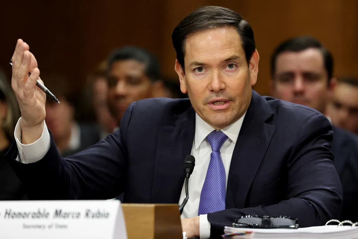 U.S. Secretary of State Marco Rubio gestures as he testifies at a Senate Foreign Relations Committee hearing on U.S. President Donald Trump's State Department budget request for the Department of State, on Capitol Hill in Washington, D.C., U.S., May 20, 2025. REUTERS/Jonathan Ernst
