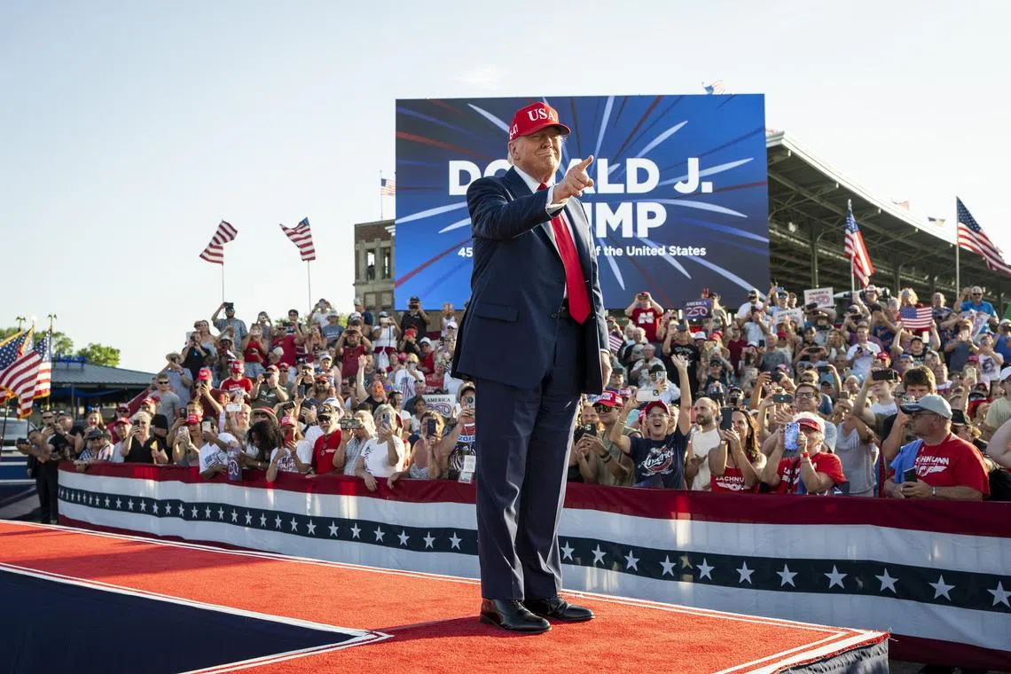 Mr Trump flew to the state, which voted for him by large margins in the last three presidential elections.