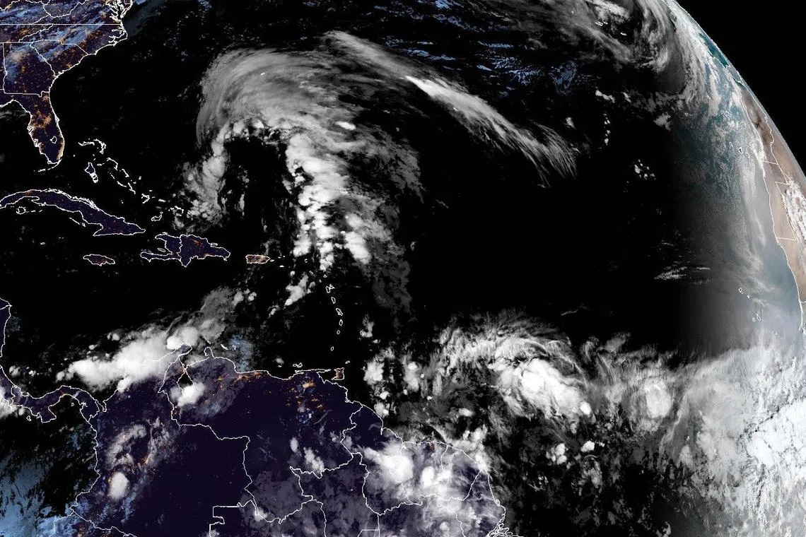Storm Nicole is located about 740 km east of West Palm Beach, Florida