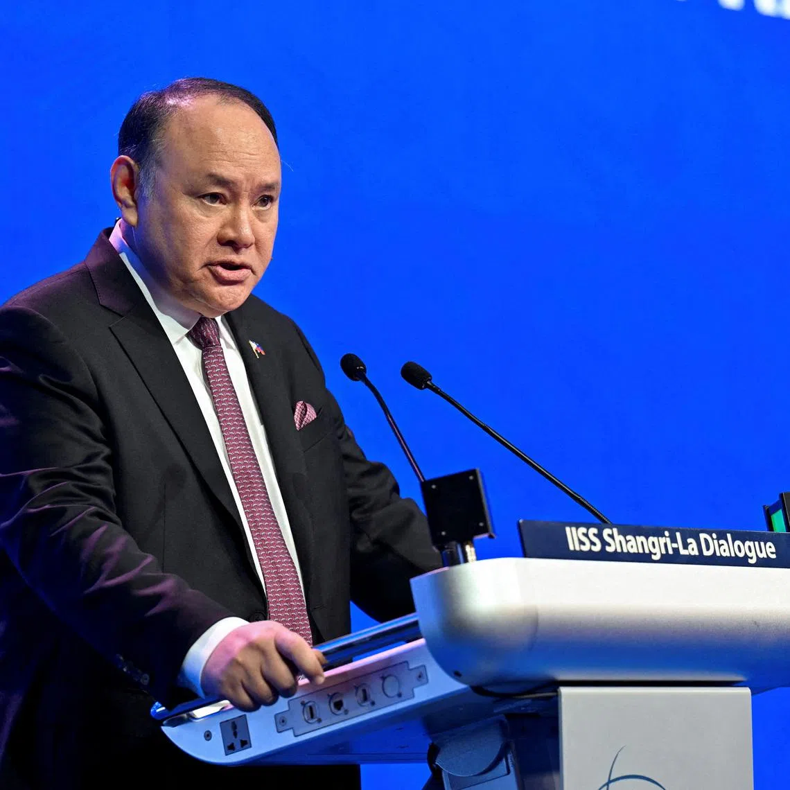 Philippines Defence Secretary Gilberto Teodoro Jr said he had been sanctioned for “speaking truth”.