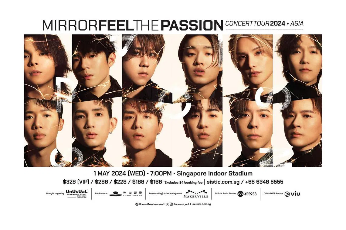Mirror will be performing at the Singapore Indoor Stadium as part of their Mirror Feel The Passion Concert Tour 2024.
