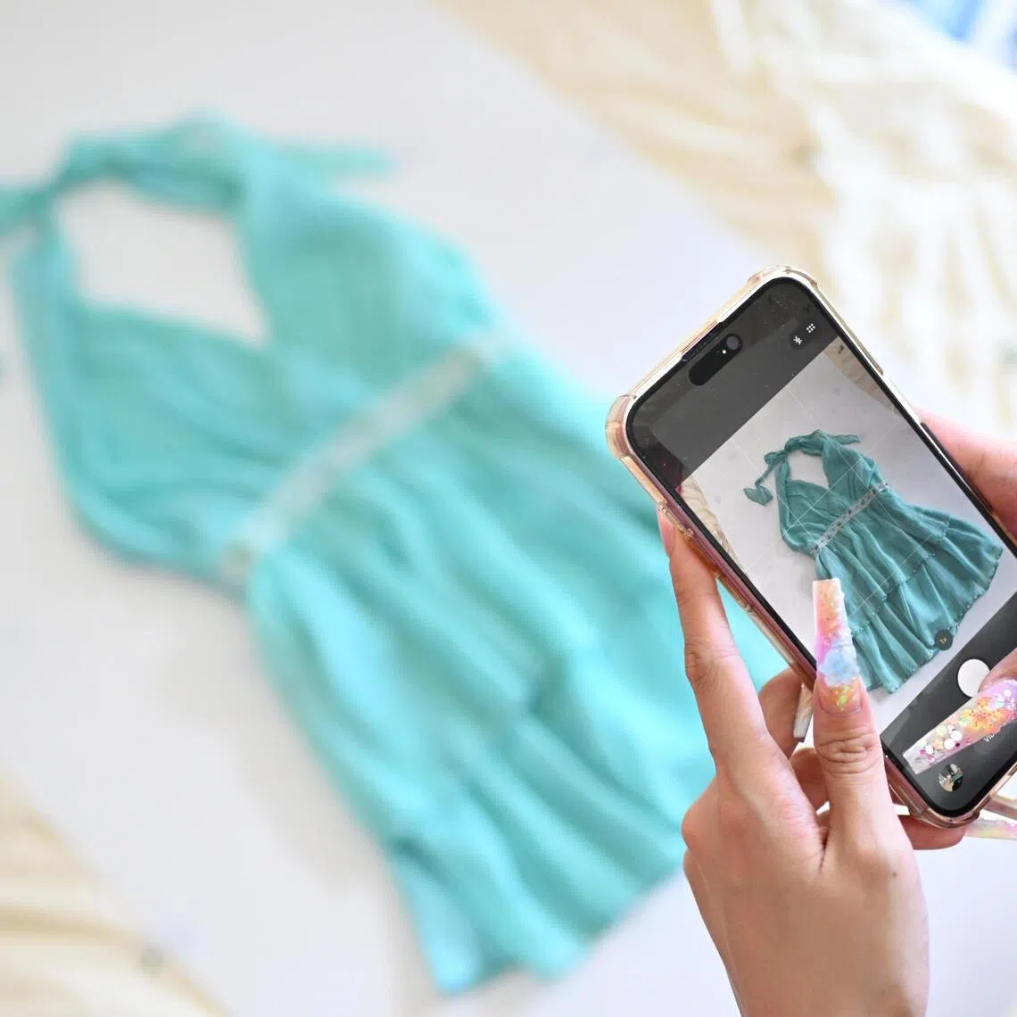 Thrift sellers on Telegram post listings directly into their channels, where buyers can browse and claim items on the spot.