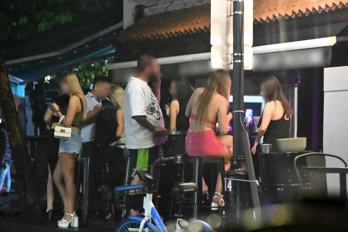 Note: Pls check with reporter before publishing the photo. Thanks.

Generic photo of the bar, Play Room at Circular Road taken on March 7, 2024.

(The name of the bar and faces of the customers and women have been blurred out)