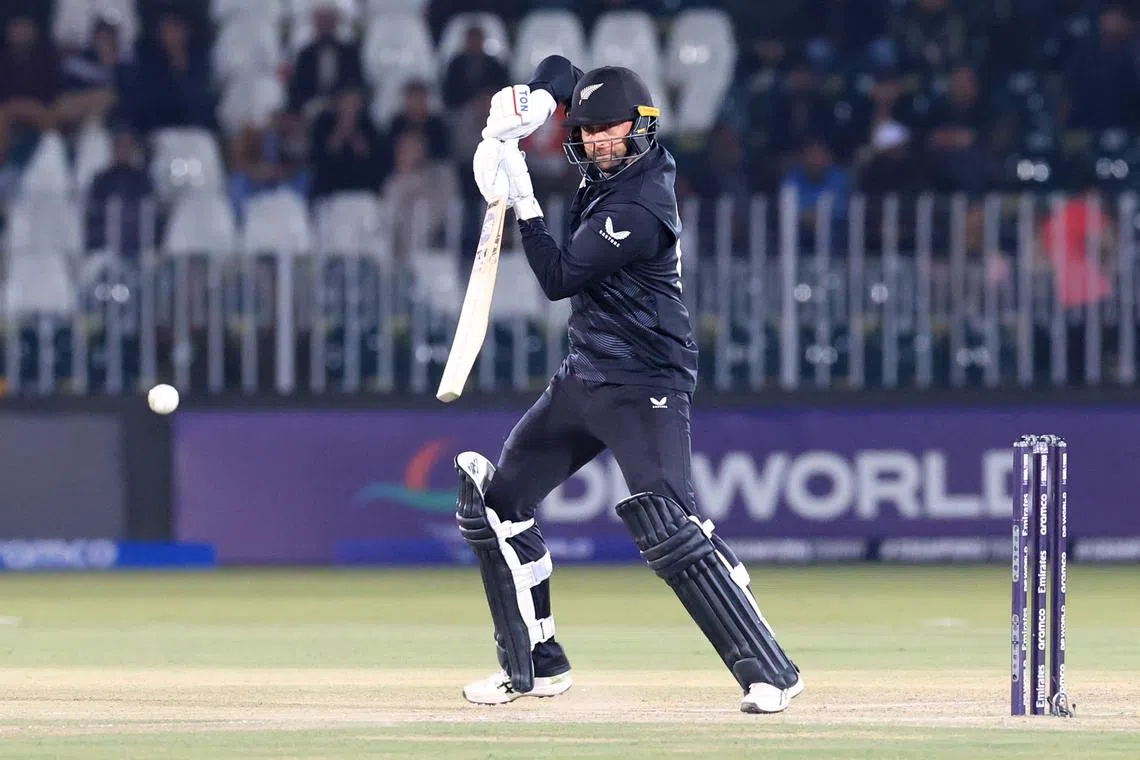 Cricket - ICC Men's Champions Trophy - Group A - New Zealand v Bangladesh - Rawalpindi Cricket Stadium, Rawalpindi, Pakistan - February 24, 2025 New Zealand's Devon Conway in action REUTERS/Akhtar Soomro/File Photo