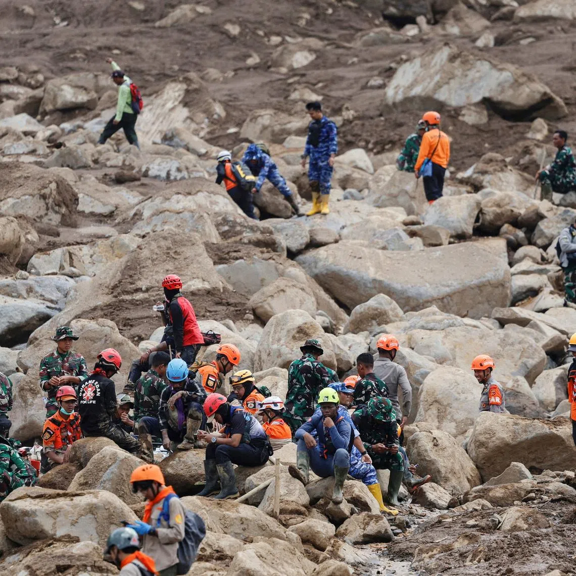 The landslide on Jan 24 that hit Pasir Langu village in the Bandung Barat was triggered by heavy rains.
