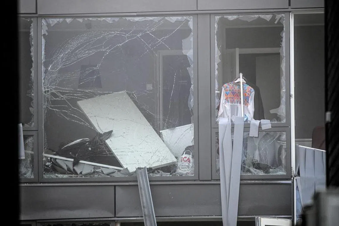 FILE PHOTO: View of the damage after an explosion occurred early Thursday morning in a housing area in Storvreta outside Uppsala, Sweden, September 28, 2023. A 25-year-old woman died in the blast. TT News Agency/Anders Wiklund via REUTERS/File Photo