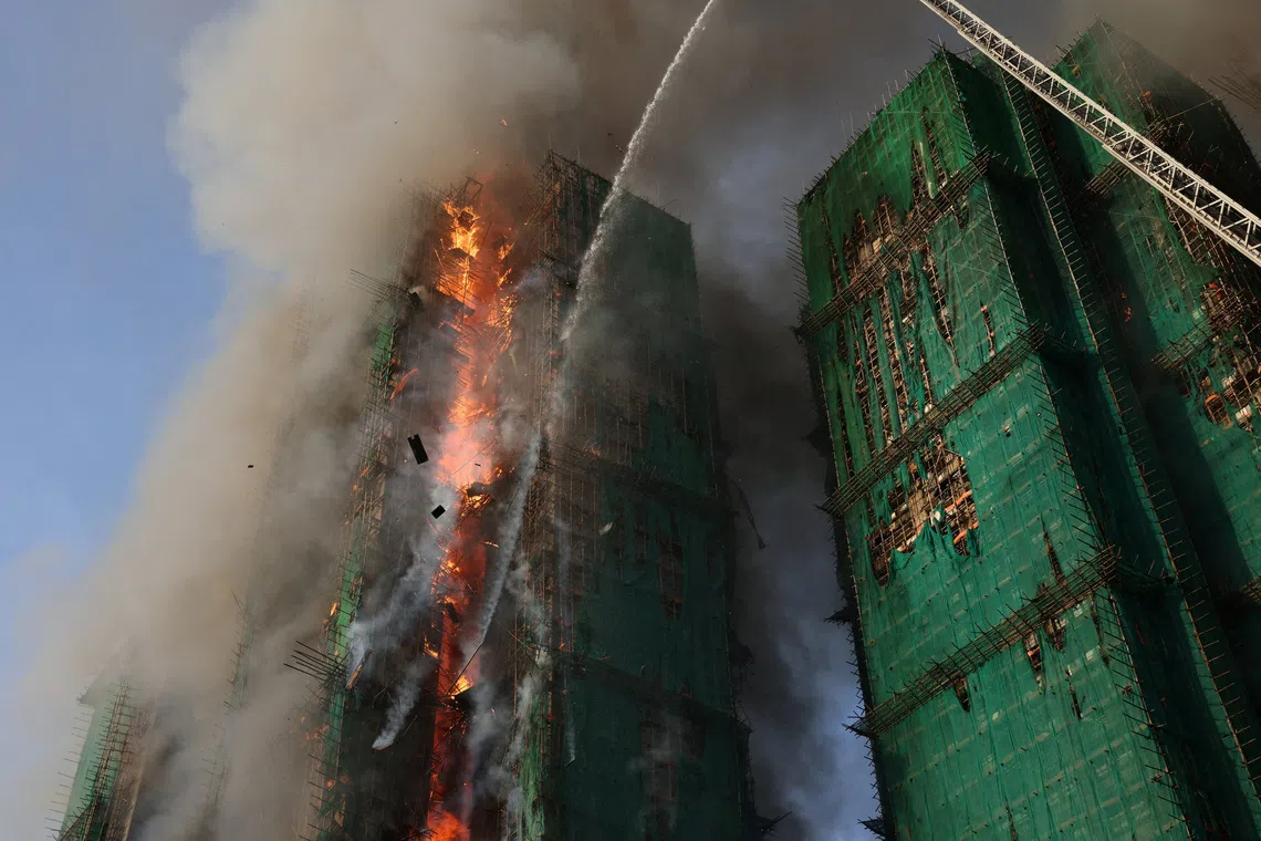 The fire broke out in Wang Fuk Court, one of many high-rise housing complexes in Hong Kong.