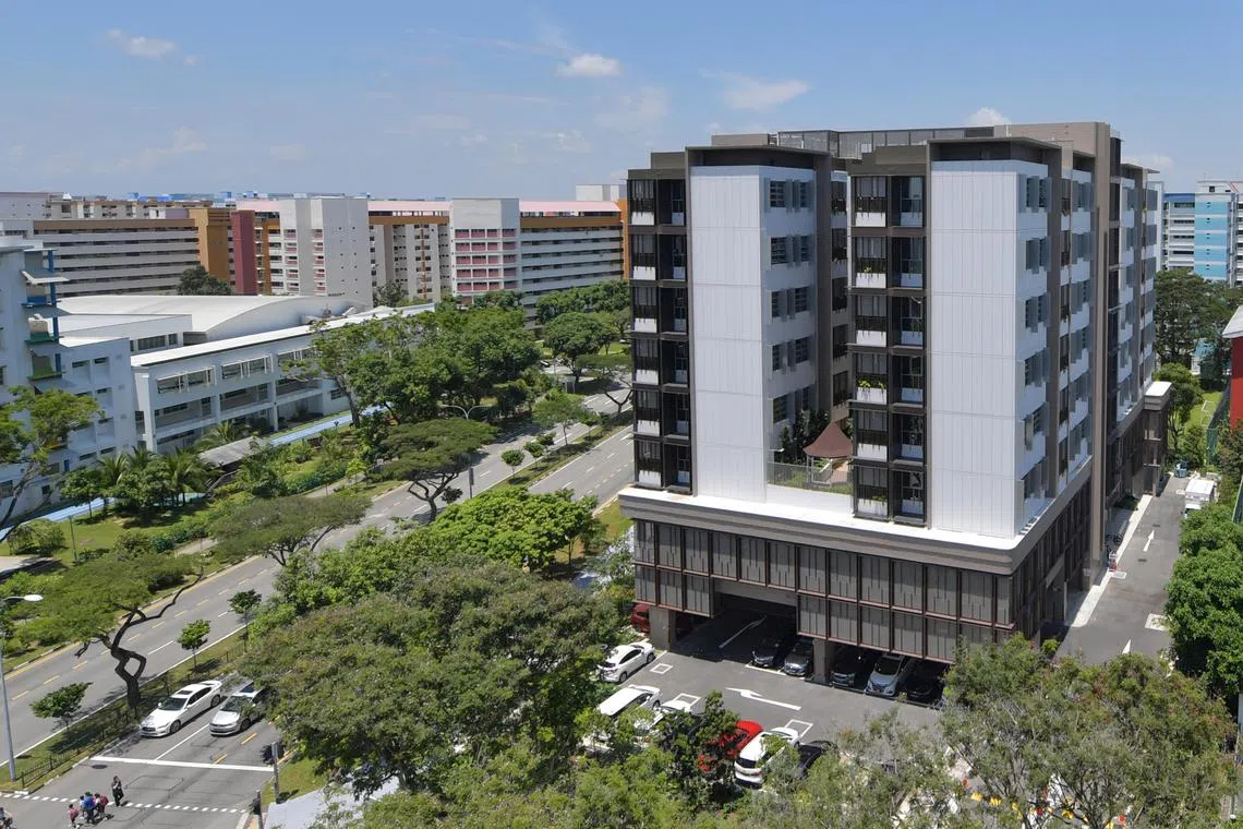 Each of the 31 nursing homes selected, including the NTUC Health nursing home in Tampines (above), for the pilot has more than 50 voters.