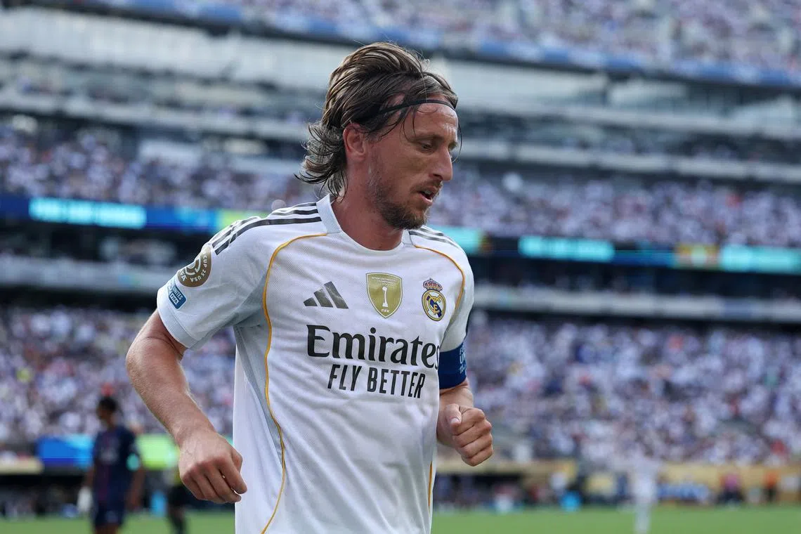 Soccer Football - FIFA Club World Cup - Semi Final - Paris St Germain v Real Madrid - MetLife Stadium, East Rutherford, New Jersey, U.S. - July 9, 2025  Real Madrid's Luka Modric REUTERS/Amanda Perobelli