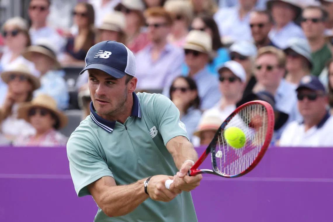 Tommy Paul of the US in action against compatriot Sebastian Korda.