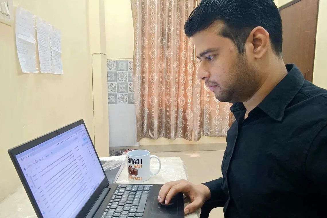 ngwork - 25 year old Rahul Mohanto, a public relations executive, working from home on a Friday in capital city New Delhi.



Credits: Courtesy of Rahul Mohanto