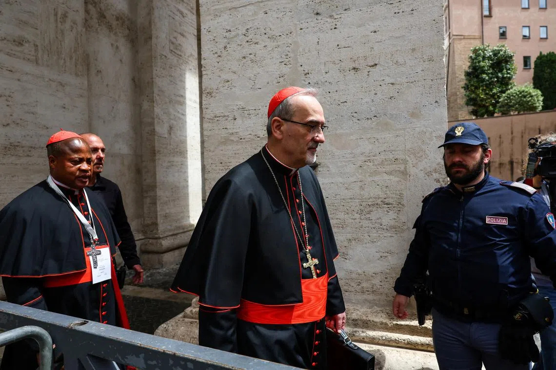 Cardinal Pierbattista Pizzaballa departs a general congregation meeting ahead of the conclave to elect the next pope, as seen from Rome, Italy, May 5, 2025. REUTERS/Murad Sezer