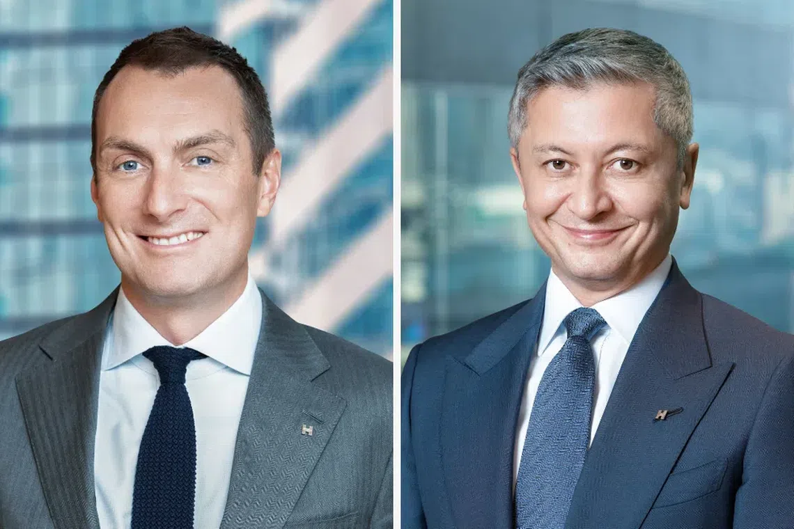 Hongkong Land chief financial officer Craig Beattie (left) and chief executive officer Michael Smith announced the group's new business strategy on Oct 29.