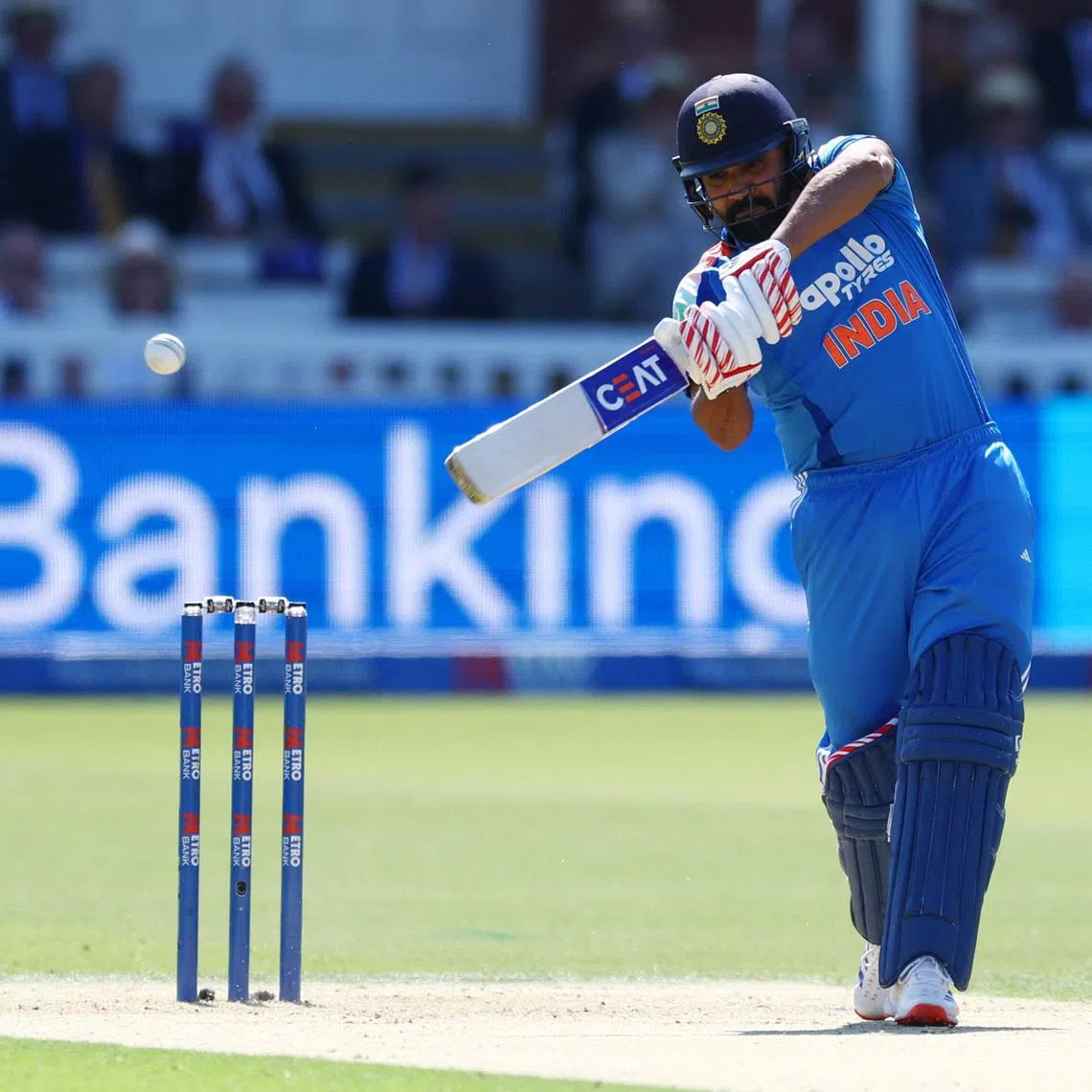 Cricket - Third One Day International - England v India - Lord's Cricket Ground, London, Britain -  July 19, 2026 India's Rohit Sharma in action Action Images via Reuters/Matthew Childs