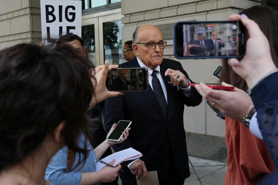 Rudy Giuliani played a prominent public role in the Trump campaign’s efforts to push false claims of widespread fraud in the 2020 election.