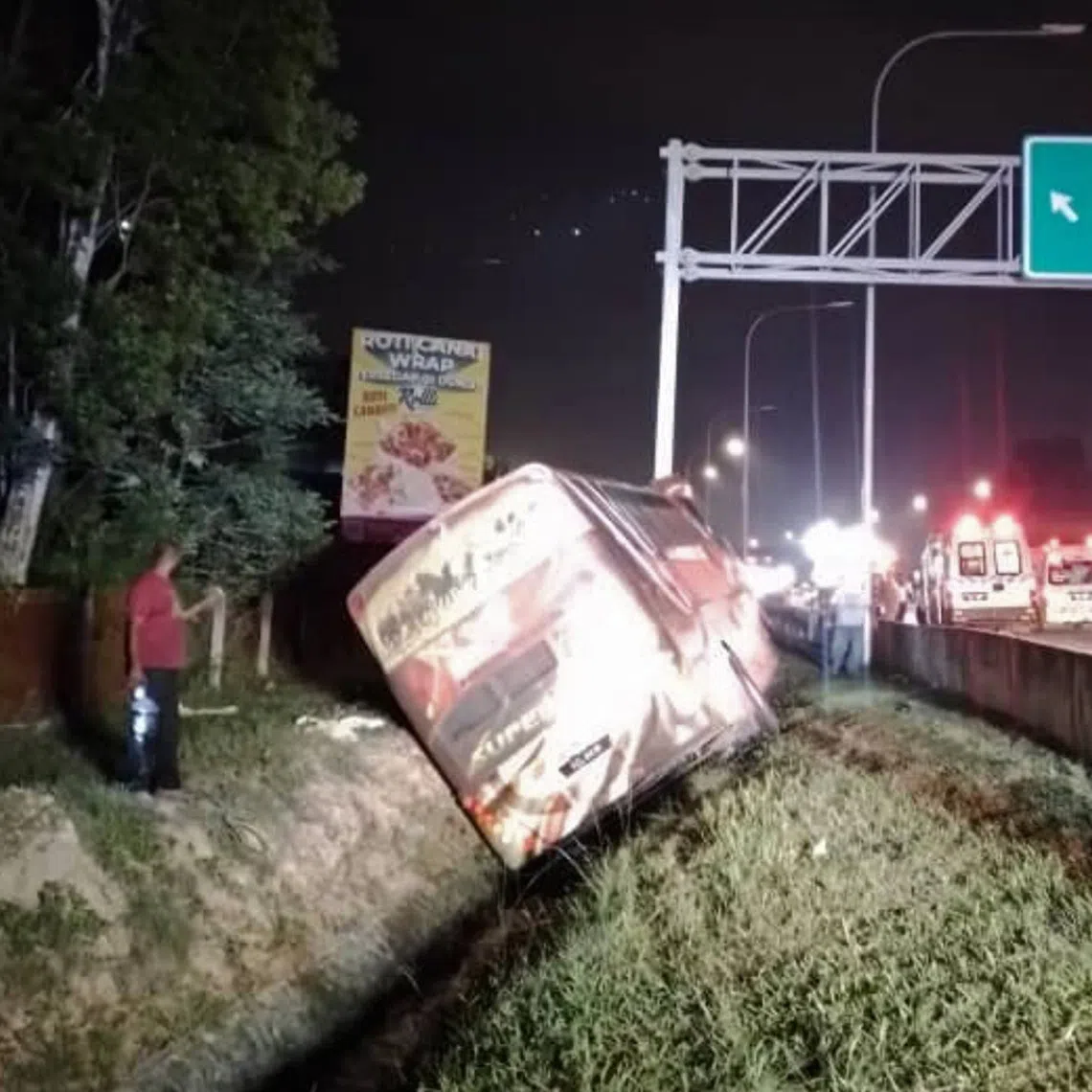 The bus, which was carrying 29 people in total, was travelling from Boon Lay to Ipoh, Perak.
