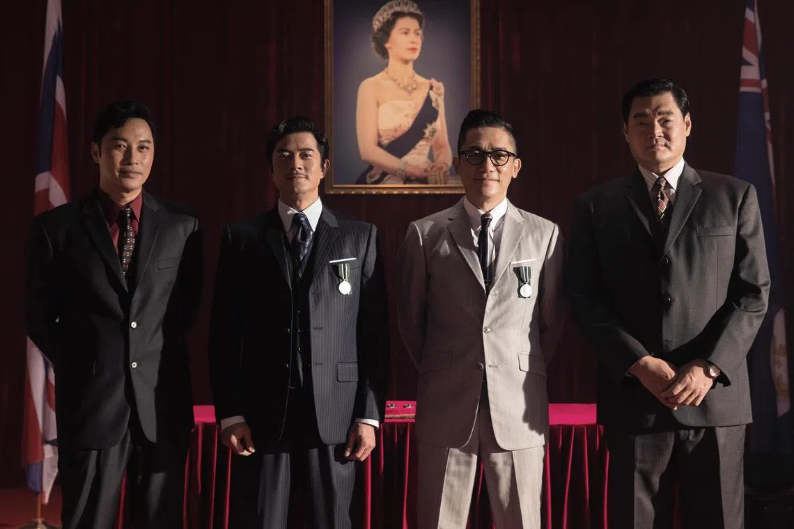 From left: Patrick Tam, Aaron Kwok, Tony Leung and Michael Chow in Where The Wind Blows, inspired by the true story of corrupt cops in Hong Kong.
