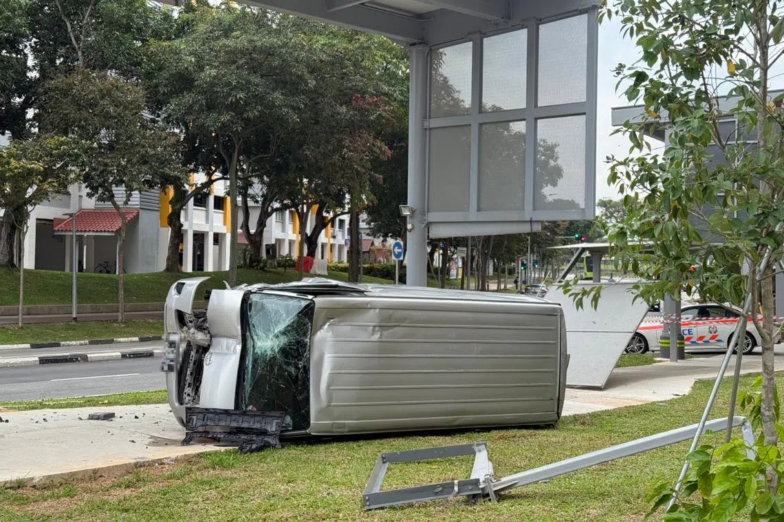 The van skidded and allegedly collided with a female pedestrian.