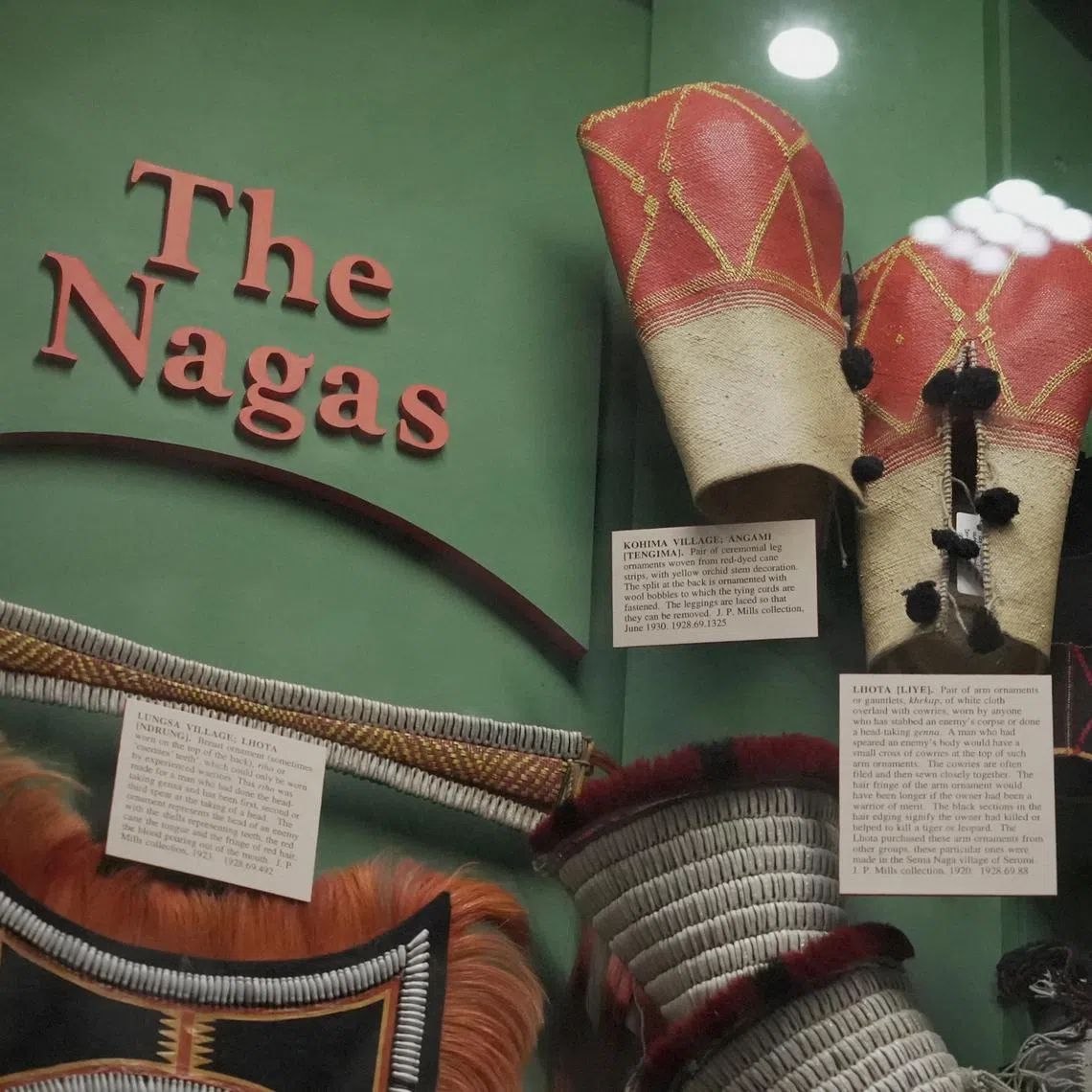 Naga artefacts on display at the Pitt Rivers Museum in Oxford, Britain, June 13, 2025. REUTERS/Marissa Davison