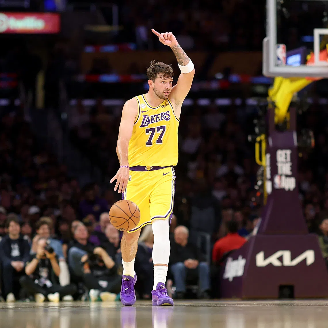 Luka Doncic scored 28 points as the Los Angeles Lakers beat the Golden State Warriors 127-105 in the NBA.