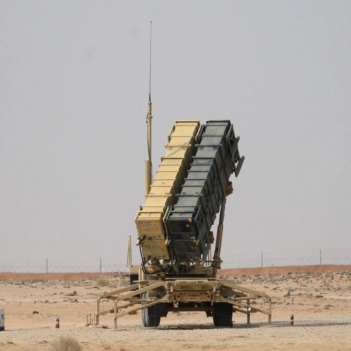 A Patriot missile battery is seen near Prince Sultan air base at Al-Kharj on Feb 20, 2020. 