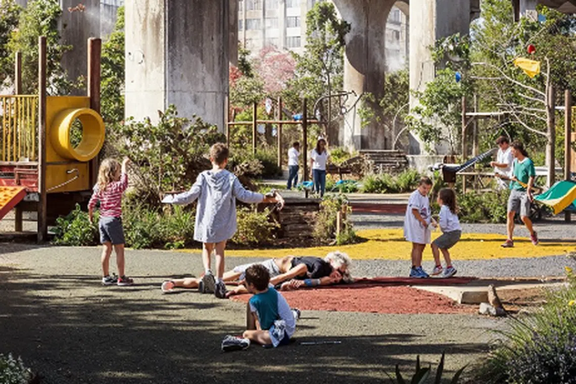 Eagle-eyed netizens spotted bizarre mistakes such as a dead man with a distorted body lying around children at a playground.