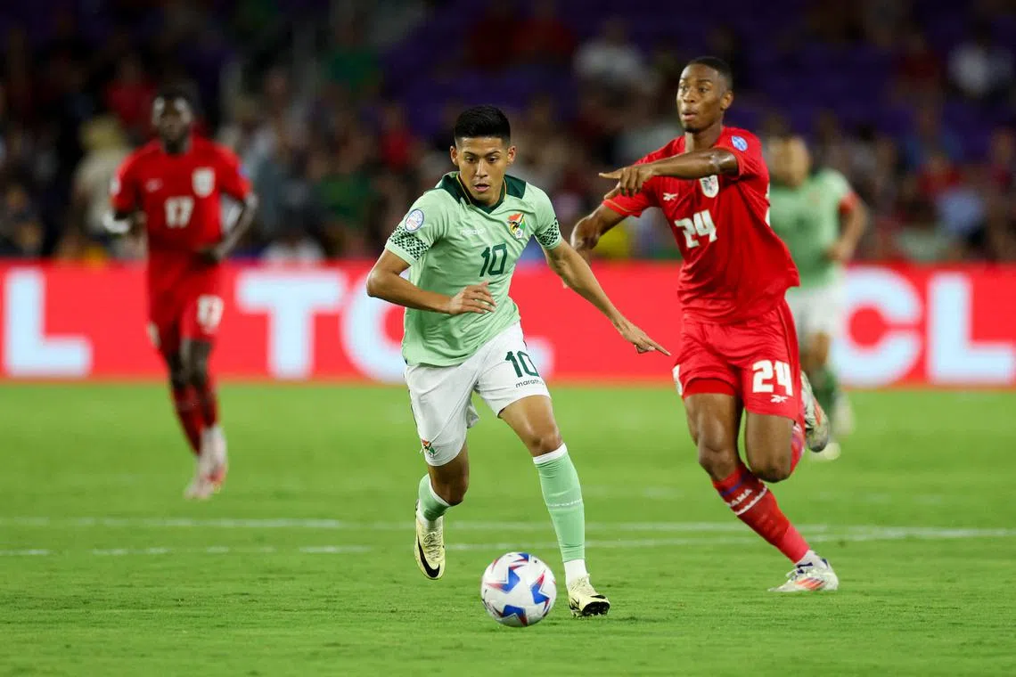 FILE PHOTO: Jul 1, 2024; Orlando, FL, USA; Bolivia midfielder Ramiro Vaca (10) controls the ball against Panama in the first half during a Copa America group stage match at Inter&CO Stadium. Mandatory Credit: Nathan Ray Seebeck-USA TODAY Sports/File Photo