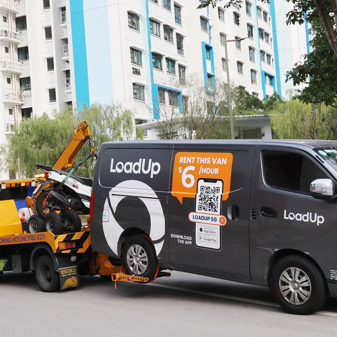 Police officers found the man sleeping in the driver’s seat of a van, which bears the livery of van-sharing platform LoadUp Singapore.