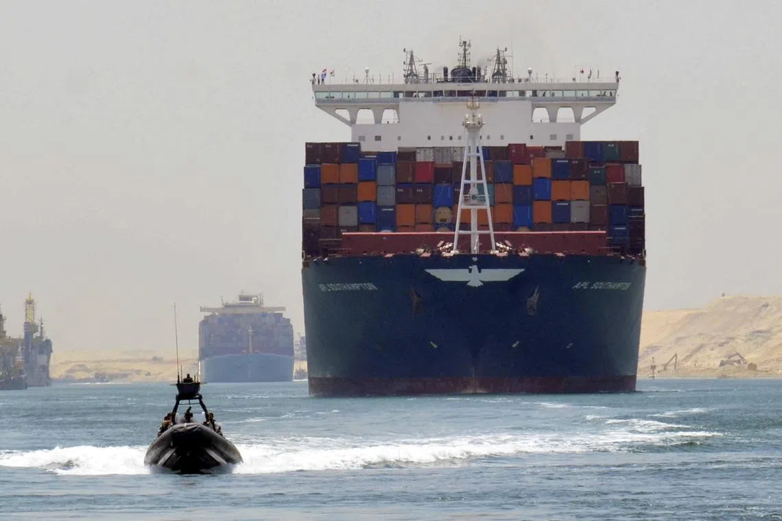 Ships diverting from the Red Sea – sailing instead around South Africa’s Cape of Good Hope – has led to a 42 per cent drop in transit through the Suez Canal in the last two months.