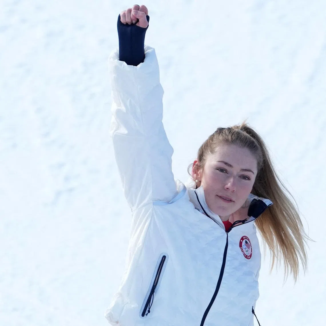 Milano Cortina 2026 Olympics - Alpine Skiing - Women's Slalom Victory Ceremony - Tofane Alpine Skiing Centre, Belluno, Italy - February 18, 2026.  Gold medallist Mikaela Shiffrin of United States celebrates on the podium REUTERS/Aleksandra Szmigiel/File Photo