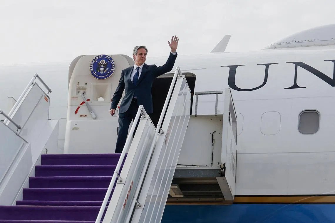 US Secretary of State Antony Blinken arriving in Riyadh on April 29.
