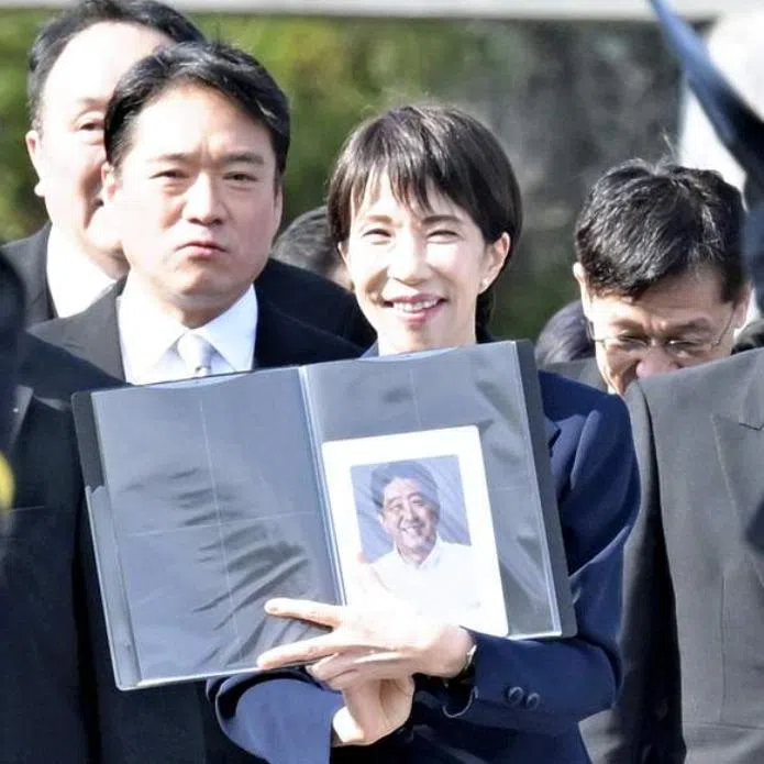 Japan Prime Minister Sanae Takaichi visited Ise Jingu shrine holding a portrait of the late Prime Minister Shinzo Abe.