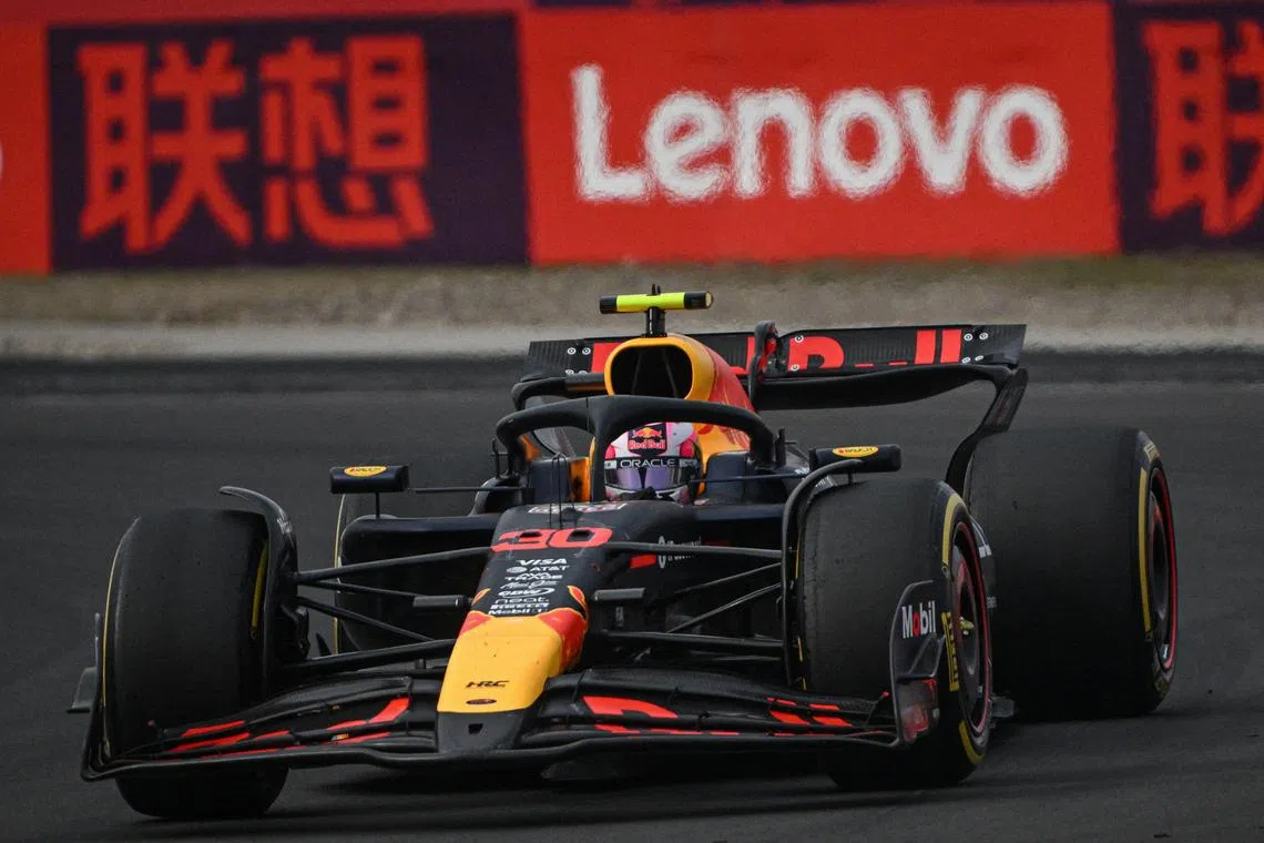 Red Bull's New Zealand driver Liam Lawson en route to finishing in 15th place at the Chinese Grand Prix on March 23.