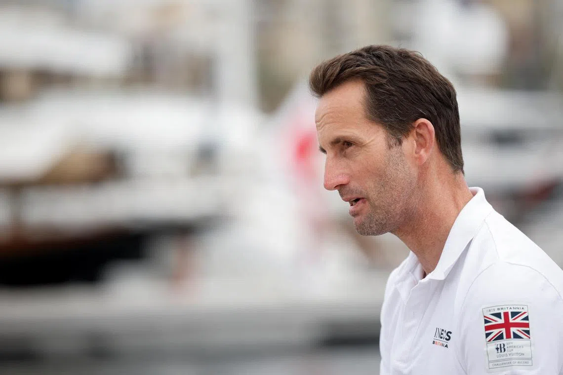 British sailor Ben Ainslie during an interview ahead the 37th America's Cup match in Barcelona.