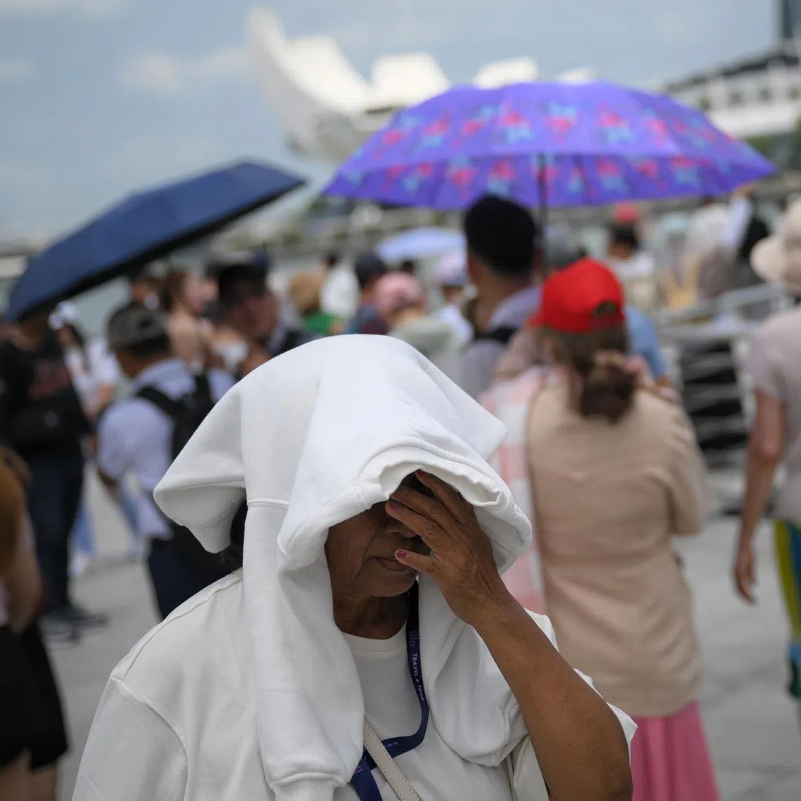 In Singapore, a heatwave is declared when the daily maximum temperature, averaged across all weather stations here, is at least 35 deg C for three consecutive days.