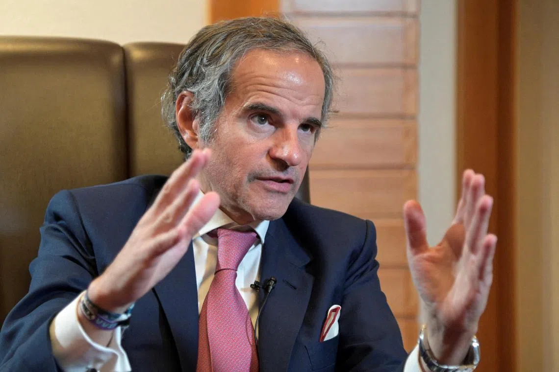 FILE PHOTO: International Atomic Energy Agency (IAEA) chief Rafael Grossi speaks during an interview with Reuters in Tokyo, Japan, March 12, 2024.  REUTERS/Chris Gallagher/File Photo