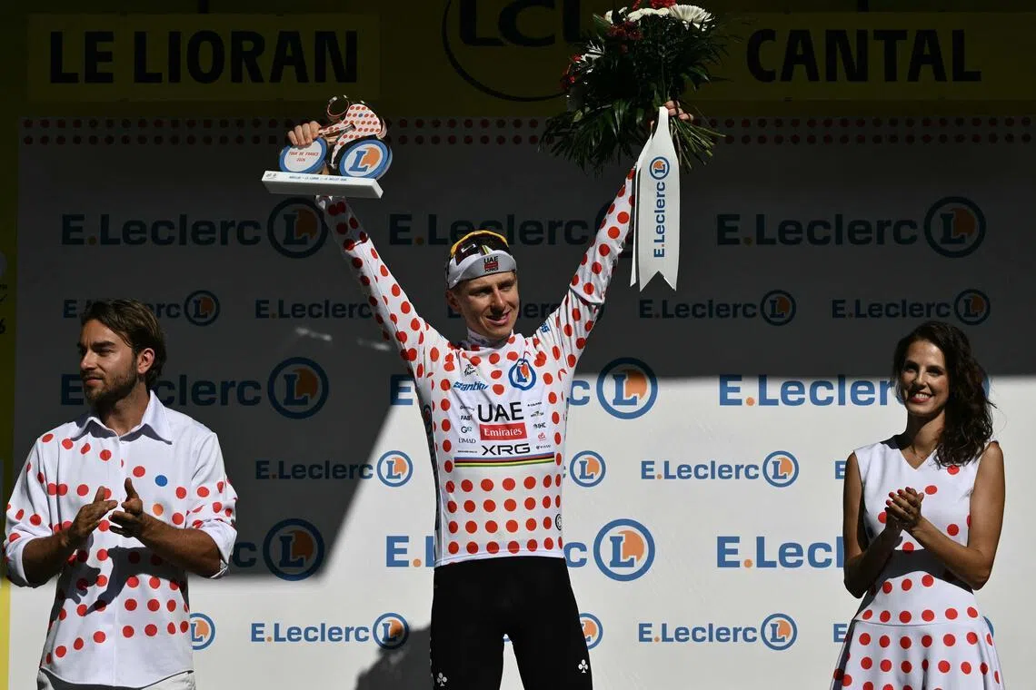 Tadej Pogacar stormed to another dominant stage victory on France’s Bastille Day national holiday to extend his overall lead to more than 3½ minutes.