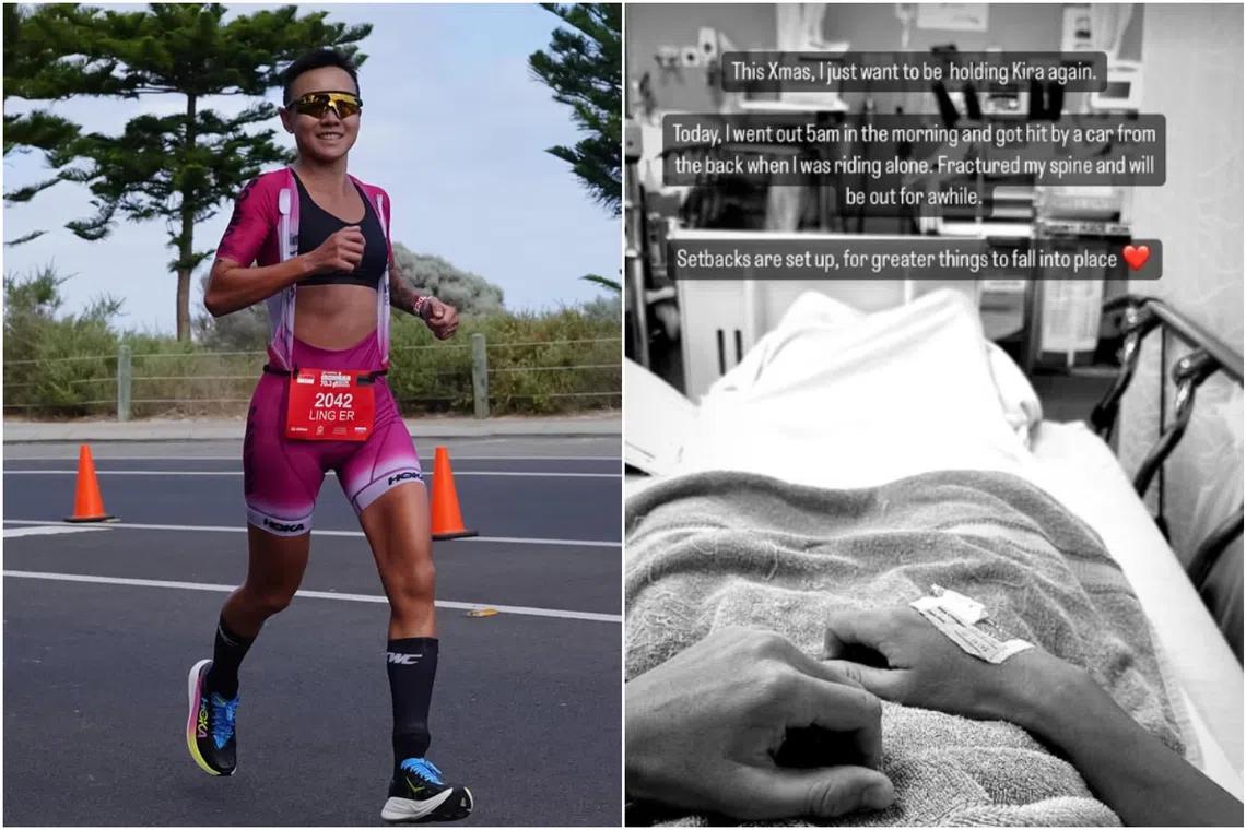 Choo Ling Er had gone cycling at 5am on Dec 25 when she was “hit by a car from the back”.