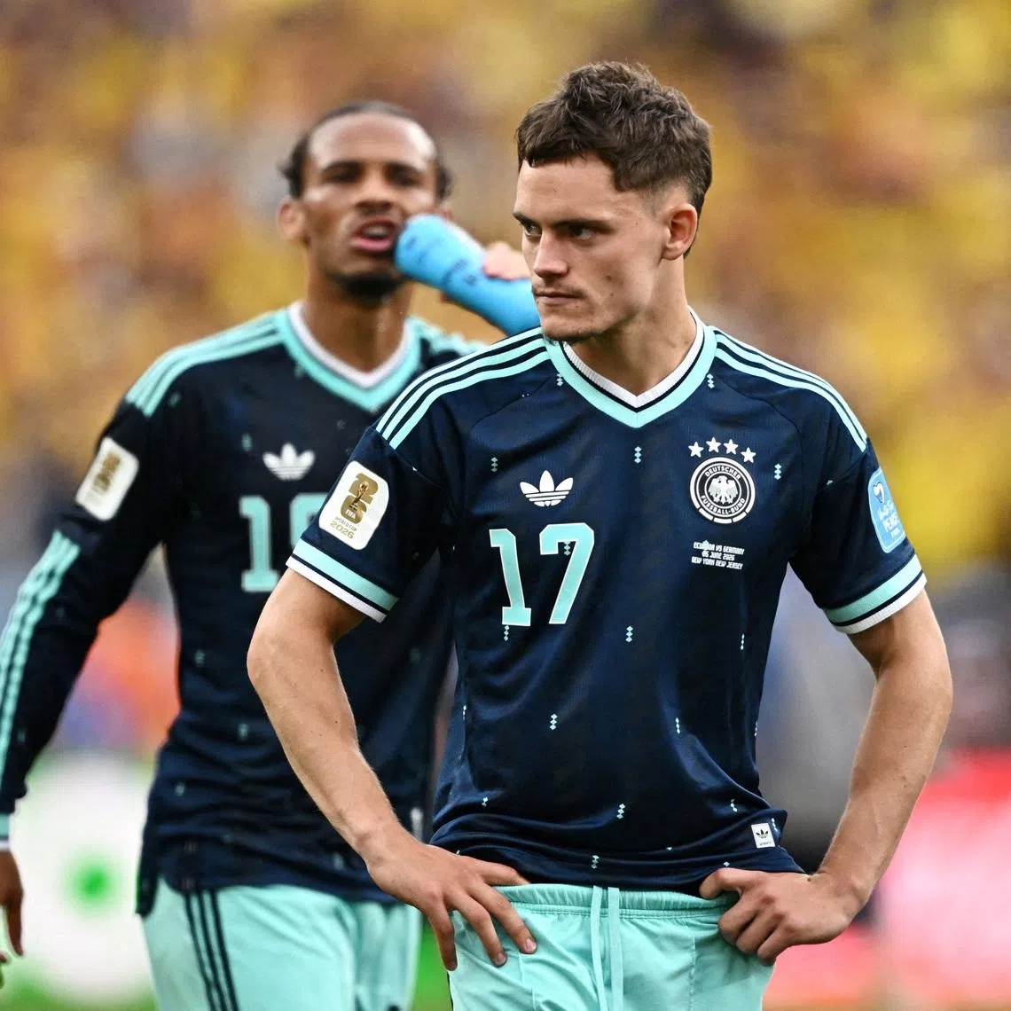 Soccer Football - FIFA World Cup 2026 - Group E - Ecuador v Germany - New York/New Jersey Stadium, East Rutherford, New Jersey, U.S. - June 25, 2026 Germany's Florian Wirtz looks dejected after the match REUTERS/Dylan Martinez