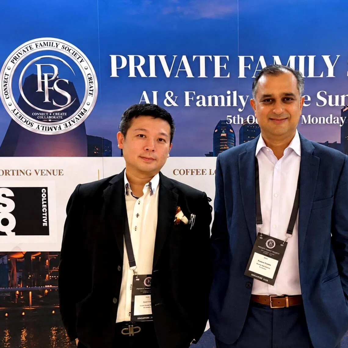 (From left) Sean Tan and Anupum Khaitan, who co-founded the Private Family Society in August, a community for family office principals, executives and chief investment officers across APAC.