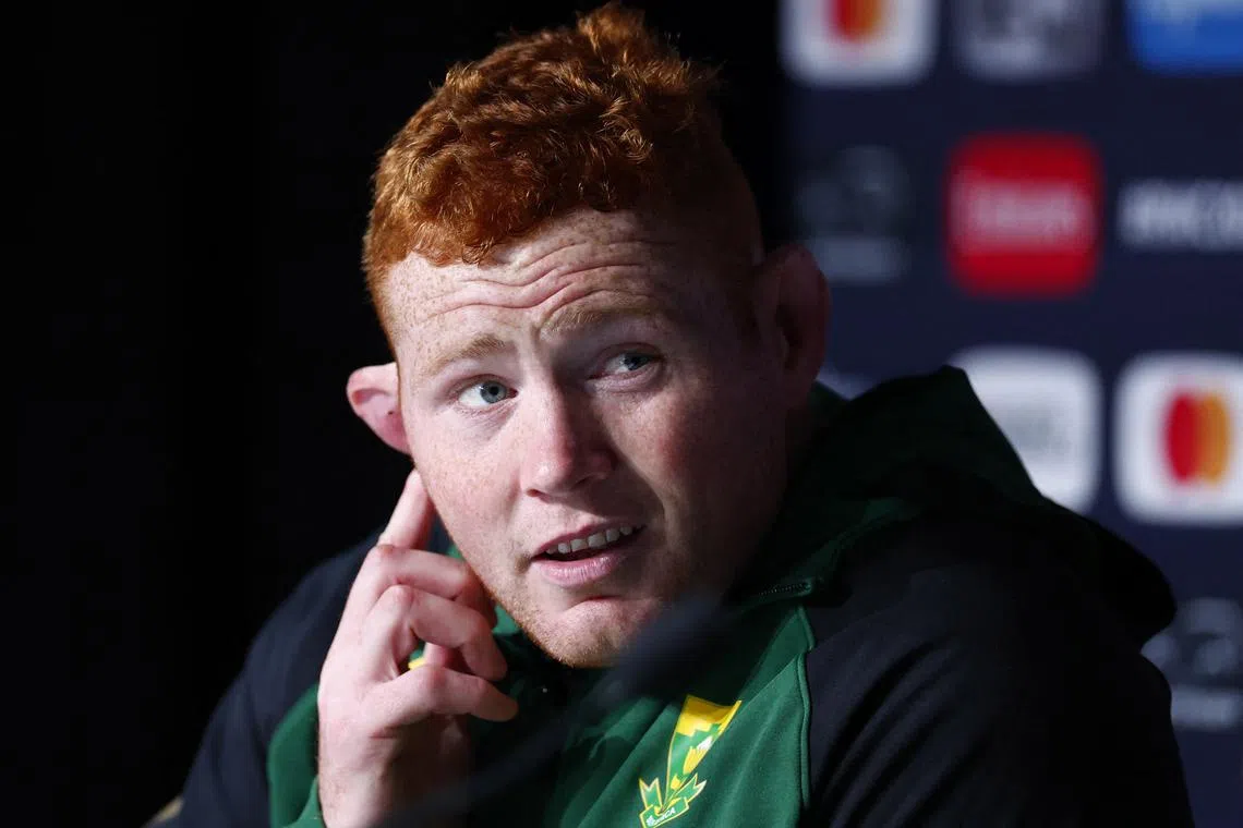 FILE PHOTO: Rugby Union - Rugby World Cup 2023 - South Africa Press Conference - Stade de France, Saint-Denis, France - September 22, 2023  South Africa's Steven Kitshoff during the press conference REUTERS/Gonzalo Fuentes/File Photo
