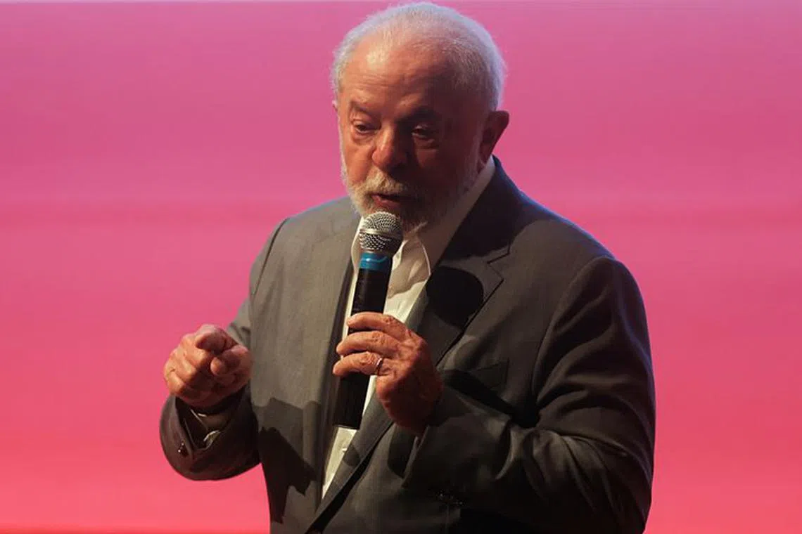 Brazil's President Luiz Inacio Lula da Silva speaks during the launch ceremony of Growth Acceleration Program (PAC) at Rio de Janeiro's Municipal Theater, Brazil, August 11, 2023. REUTERS/Ricardo Moraes/File Photo