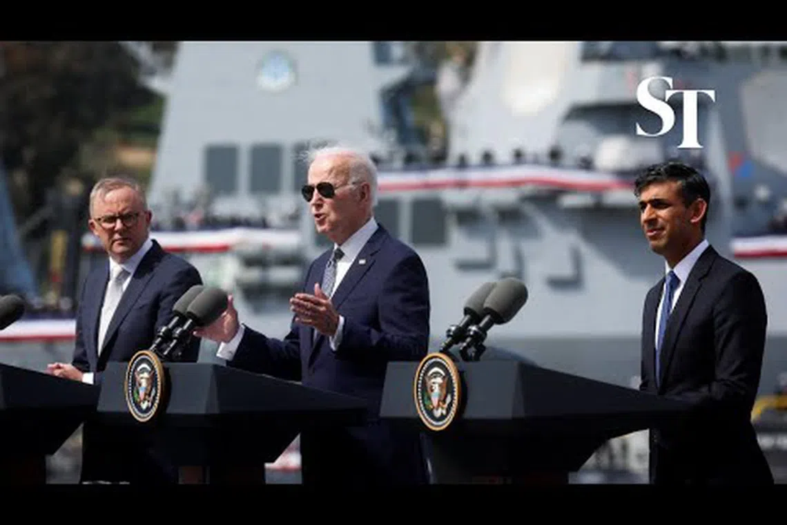 Eyeing China, Biden and Aukus allies unveil nuclear-powered submarine ...