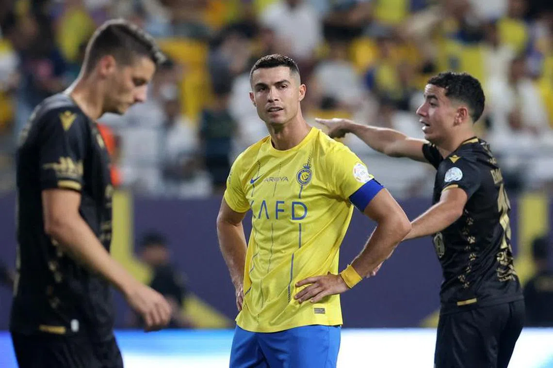 FILE PHOTO: Soccer Football - Saudi Pro League - Al Nassr v Al Taawoun - Al-Awwal Park, Riyadh, Saudi Arabia - August 18, 2023 Al Nassr's Cristiano Ronaldo during the match REUTERS/Ahmed Yosri/File Photo