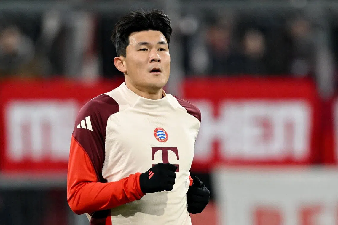 FILE PHOTO: Soccer Football - Champions League - Bayern Munich v Paris St Germain - Allianz Arena, Munich, Germany - November 26, 2024 Bayern Munich's Kim Min-jae during the warm up before the match REUTERS/Angelika Warmuth/File Photo