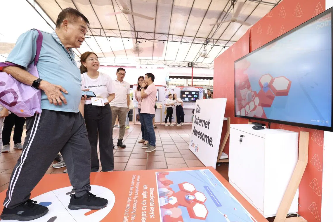 A digital festival in Nee Soon Link on Sunday, where booths were set up to encourage residents to embark or continue their digitalisation journey.