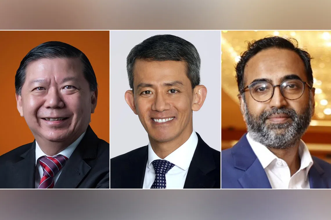 (From left) Rajah &amp; Tann’s managing partner Patrick Ang, Drew &amp; Napier’s CEO Cavinder Bull and Adi Law’s managing director Amit Dhume.