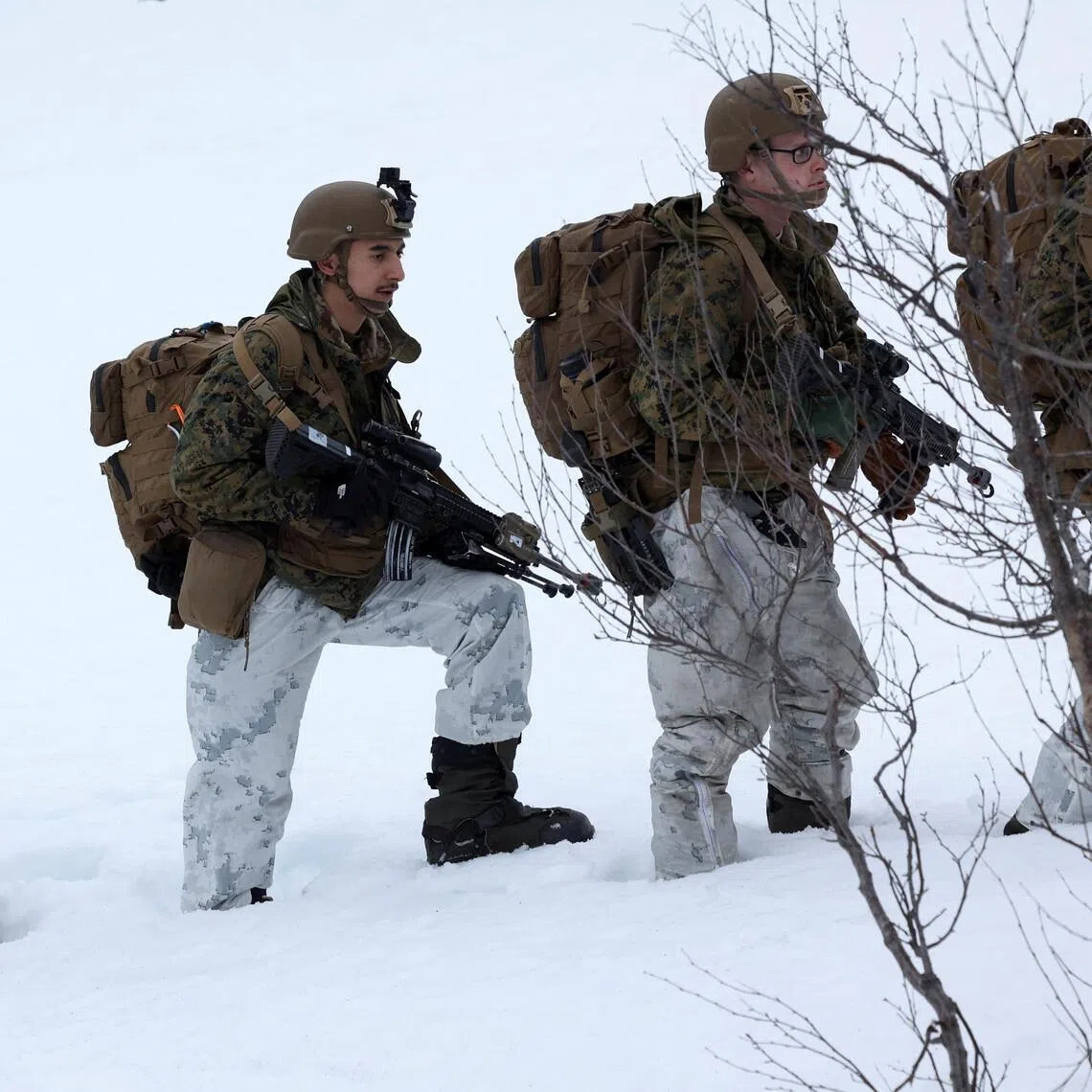 US Marines taking part in a 2022 NATO exercise in Norway's Arctic Circle region.