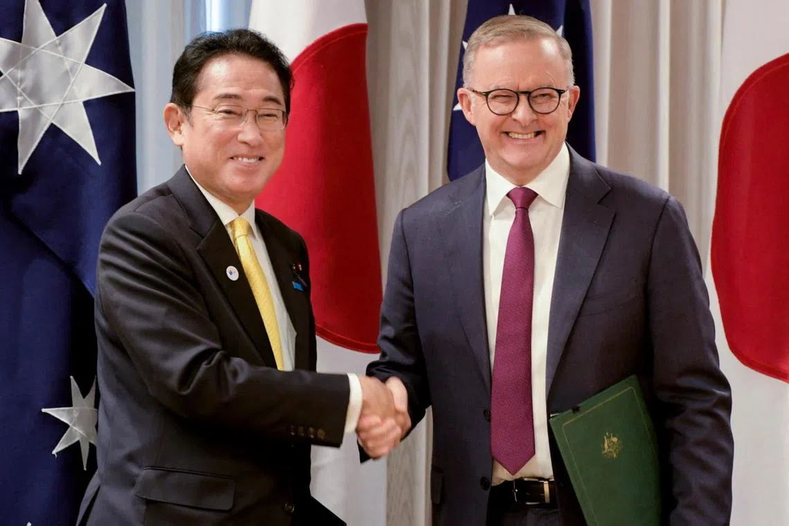 Japanese PM Fumio Kishida and his Australian counterpart Anthony Albanese signed a revised Joint Declaration on Security Cooperation in Perth, on Oct 22, 2022.