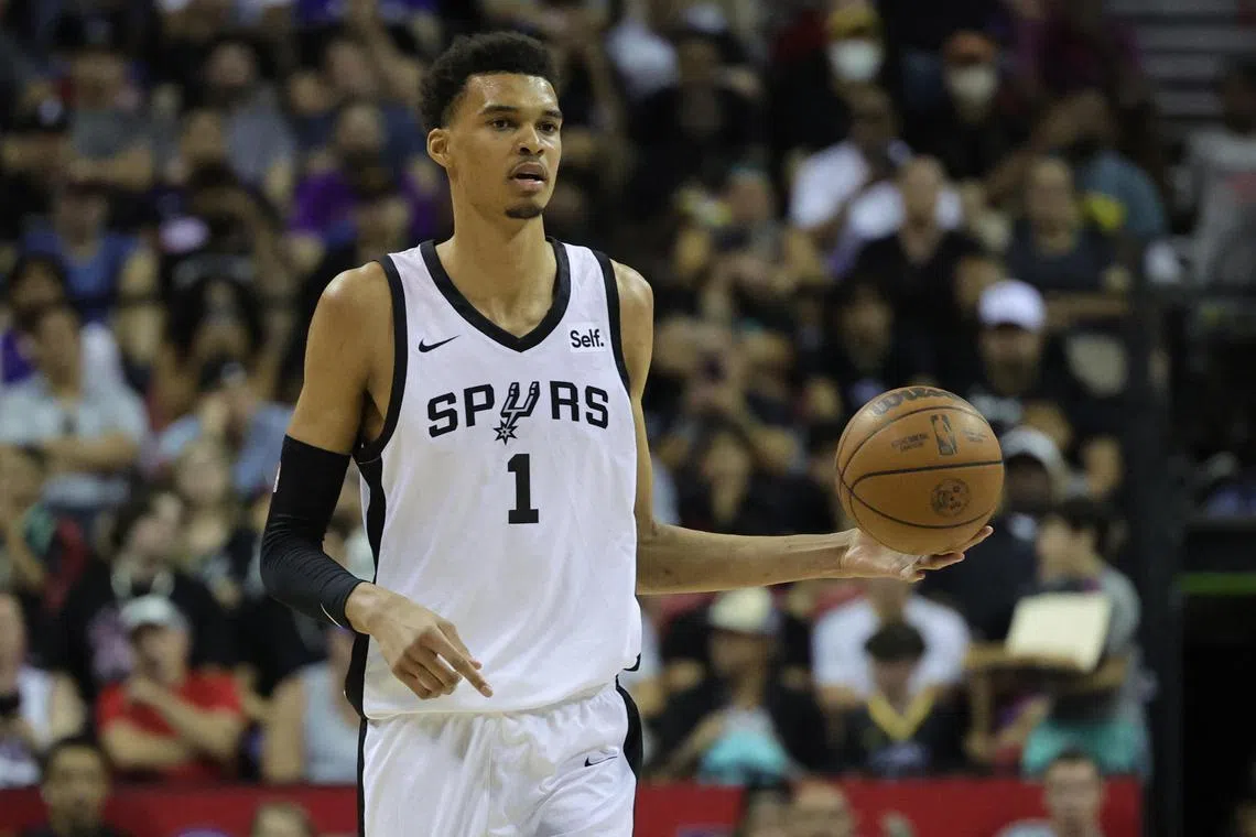 Victor Wembanyama finished with nine points, eight rebounds, five blocked shots and three assists in just over 27 minutes on the court for the San Antonio Spurs, who defeated Charlotte Hornets 76-68 in an NBA Summer League contest on Friday.